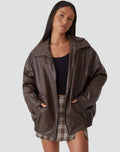 Damen Jacke Motorrad Reissverschluss Mit Kragen | Winter